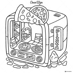 Coco Wyo Coloring Sheet Mini pizza shop