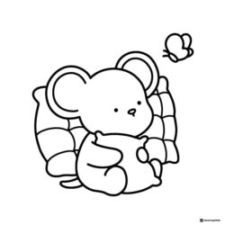 Coco Wyo Coloring Sheet Mouse with butterfly