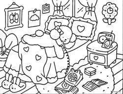 Coco Wyo Coloring Sheet Puppy asleep in bed