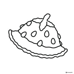 Coco Wyo Coloring Sheet Slice of cake with strawberries