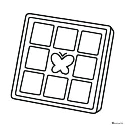 Coco Wyo Coloring Sheet Waffle iron with butterfly