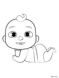 Cocomelon Baby J.J. Coloring Page crawling
