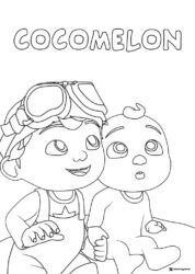 Cocomelon Coloring Page of J.J. and TomTom together