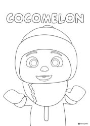 Cocomelon Coloring Page of J.J. in winter clothing
