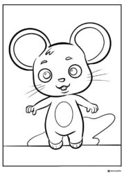 Cocomelon Mouse Coloring Page with a smiling face