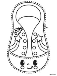 Cocomelon Shoe Coloring Page with ladybug and stars