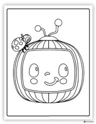 Cocomelon TV with ladybug coloring page