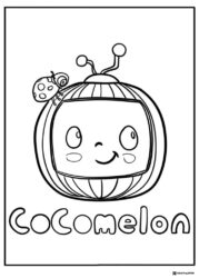 Cocomelon TV with ladybug coloring sheet