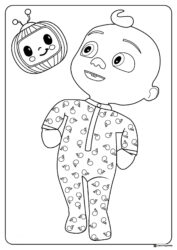 Cocomelon baby and logo coloring page