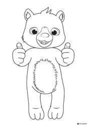 Cocomelon bear giving thumbs up coloring page