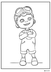 Cocomelon boy with goggles coloring page