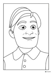 Cocomelon dad smiling coloring page