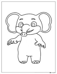 Cocomelon elephant character coloring page