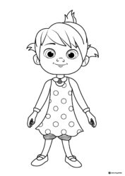Cocomelon girl in polka dot dress coloring sheet