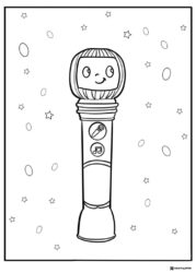 Cocomelon microphone with stars coloring sheet