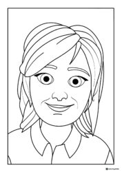 Cocomelon mom smiling coloring page