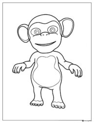 Cocomelon monkey character coloring page