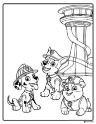 Coloring Page with Chase Rubble and Marshall by Lookout