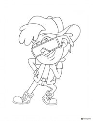Cool Dipper Pines with large sunglasses coloring page