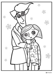 Coraline and Other Father Coloring Page