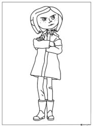 Coraline with crossed arms Coloring Page