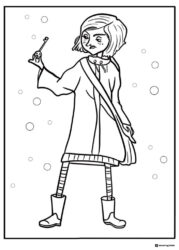 Coraline with key Coloring Page