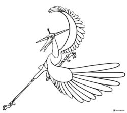 Crane from Kung Fu Panda Coloring Sheet