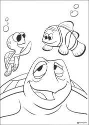 Crush Squirt and Nemo Coloring Page