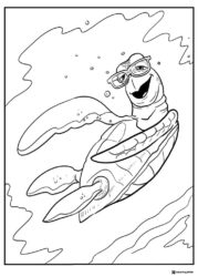Crush the Turtle with Glasses Coloring Page