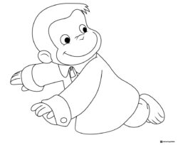 Curious George Crawling Coloring Page
