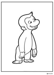 Curious George coloring sheet standing