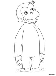 Curious George smiling coloring sheet
