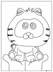 Cute Cartoon Cat Coloring Page