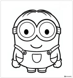 Cute Minion Full Body Coloring Page