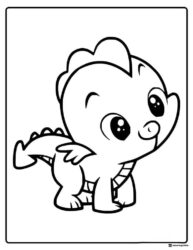 Cute baby dragon coloring page