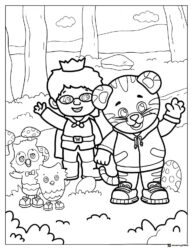 Daniel Tiger Prince Wednesday and O the Owl coloring page
