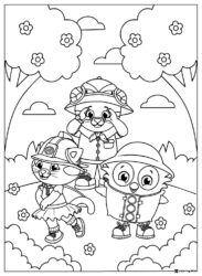 Daniel Tiger friends Coloring Page dressed for adventure
