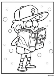 Dipper Pines Coloring Page Reading Journal