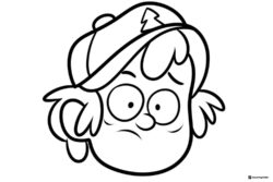 Dipper Pines head with a worried expression