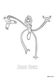 Doc Ock Action Pose Coloring Page