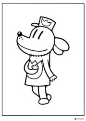 Dog Man looking up coloring page