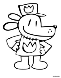 Dog Man standing coloring sheet