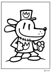Dog Man standing with fists ready coloring page