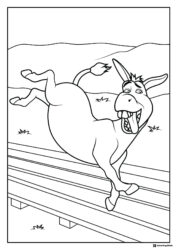Donkey Kicking Up Heels Coloring Page