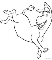 Donkey Kicking in the Air Coloring Sheet