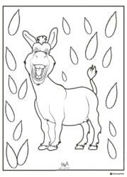 Donkey in the Rain Coloring Page