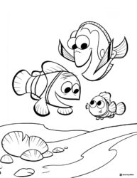 Dory Marlin and Nemo together coloring sheet