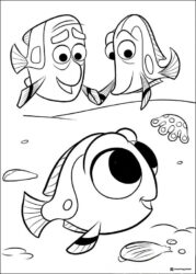 Dory Marlin and Nemo with coral coloring page