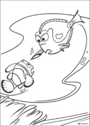 Dory and Nemo Coloring Page underwater