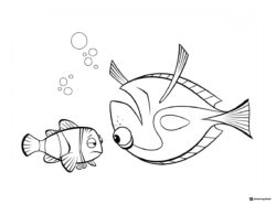Dory and Nemo talking coloring page